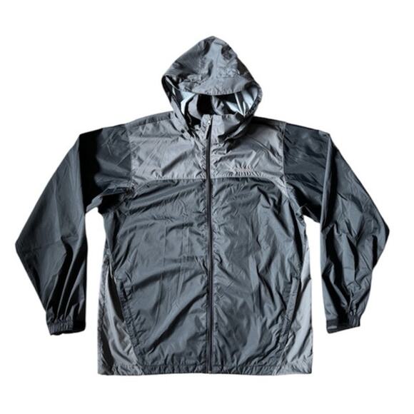 Columbia Mens Rain Coat Jacket Gray Hooded Gorpcore Outdoors Hiking Sportswear - Picture 1 of 6